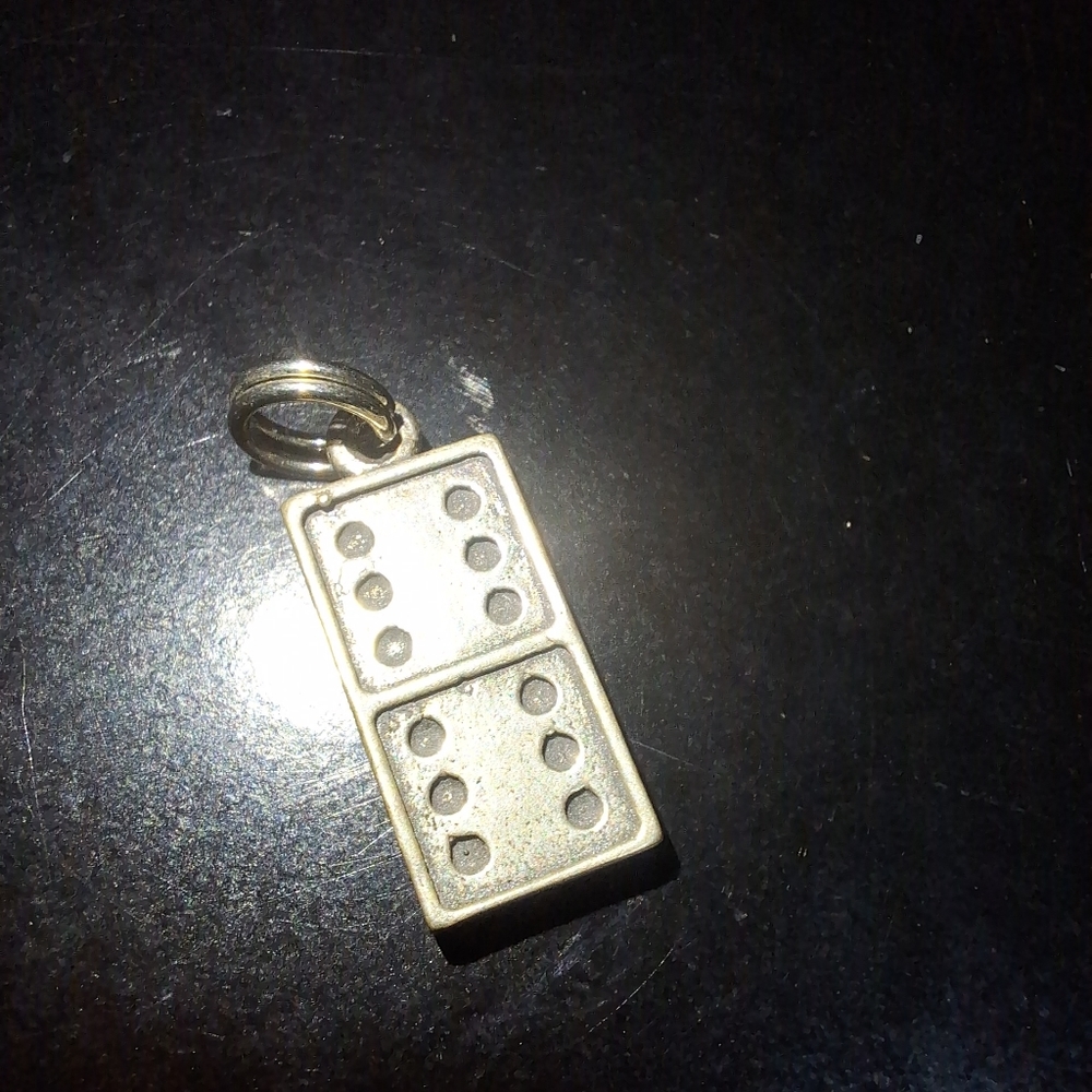 COPY - Sterling Domino Charm Double 6 925 Silver Dangle, Small, 5/8” Long